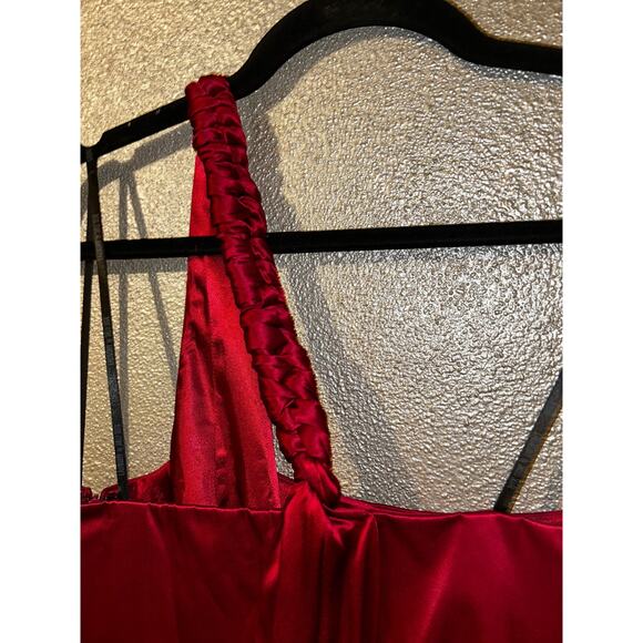 Laundry by Shelli Segal Red One Shoulder Gown 4 Formal Prom Wedding NWT Chic - Picture 8 of 11